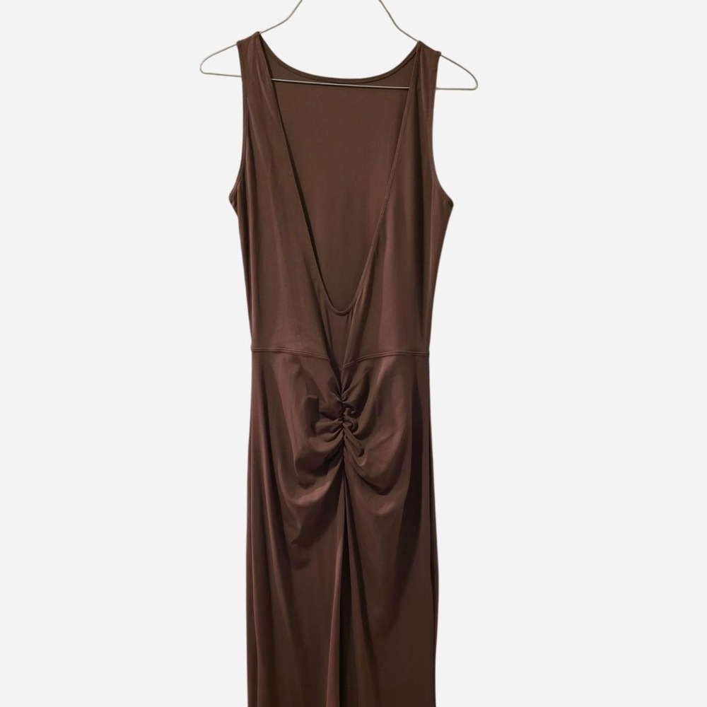 Brown jumpsuit with ruched detail - Picture 2 of 2